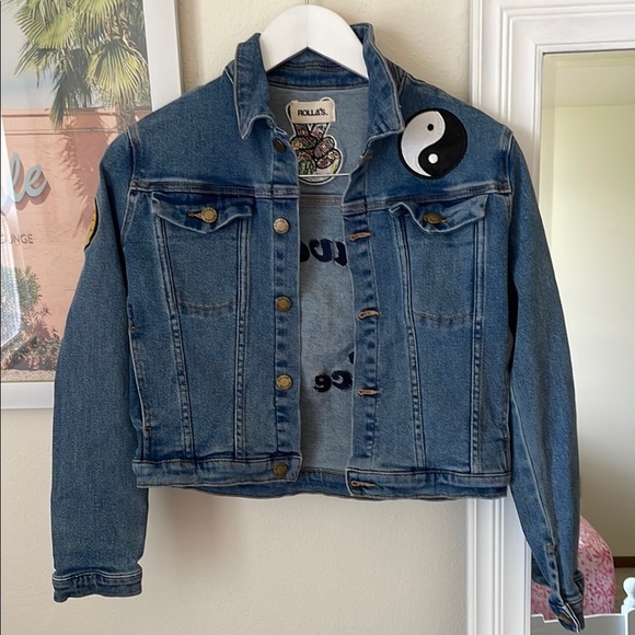 Free People Rolla’s Have A Nice Day Retro Embroidered Denim Jacket – Small - Picture 4 of 7